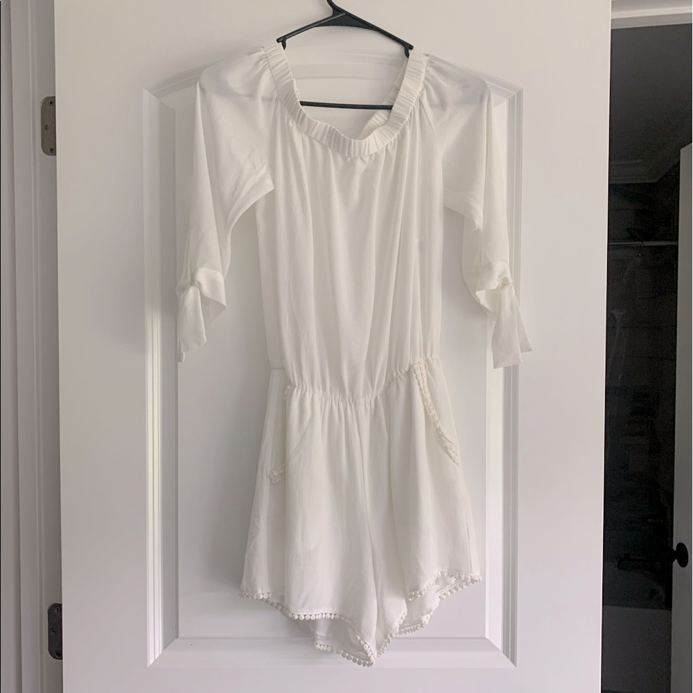 Off the Shoulder Romper w/ Pockets